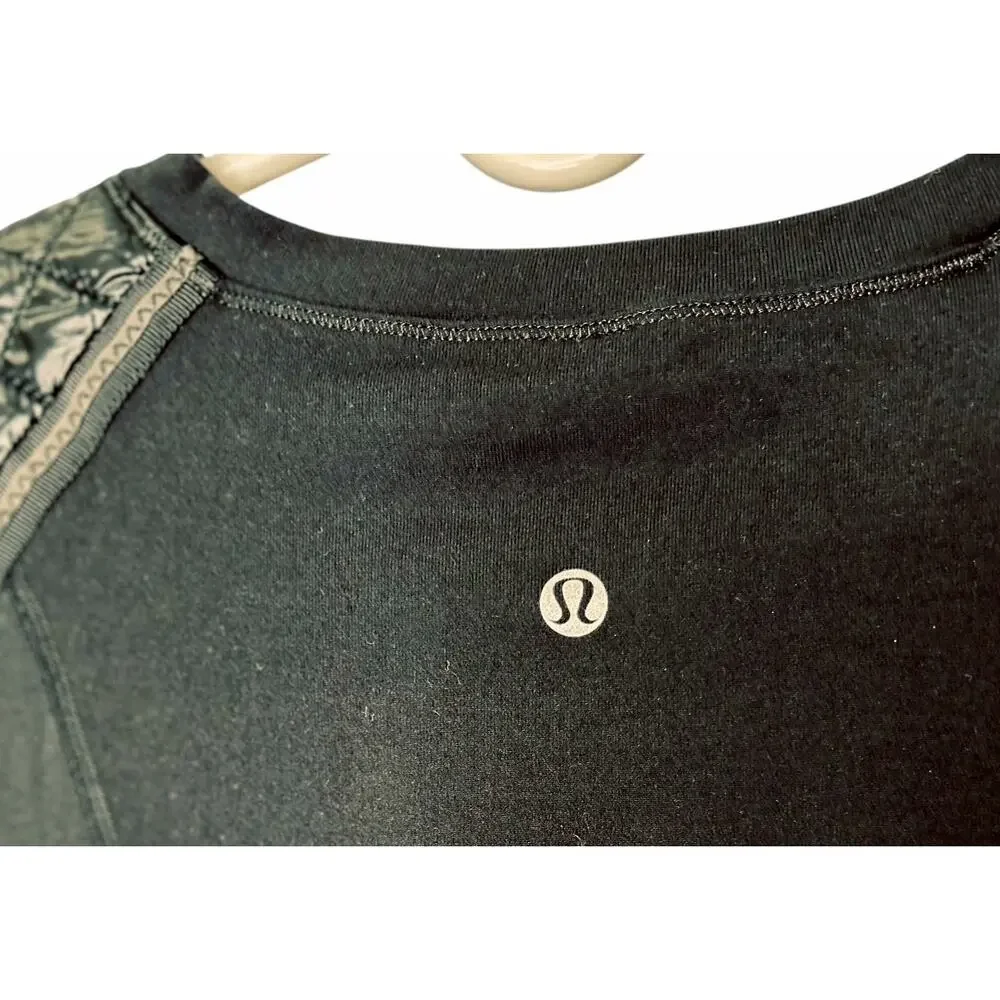 Lululemon Run Ice Queen Black Long Sleeve Quilted Black Shirt Thumb Holes - Picture 5 of 6